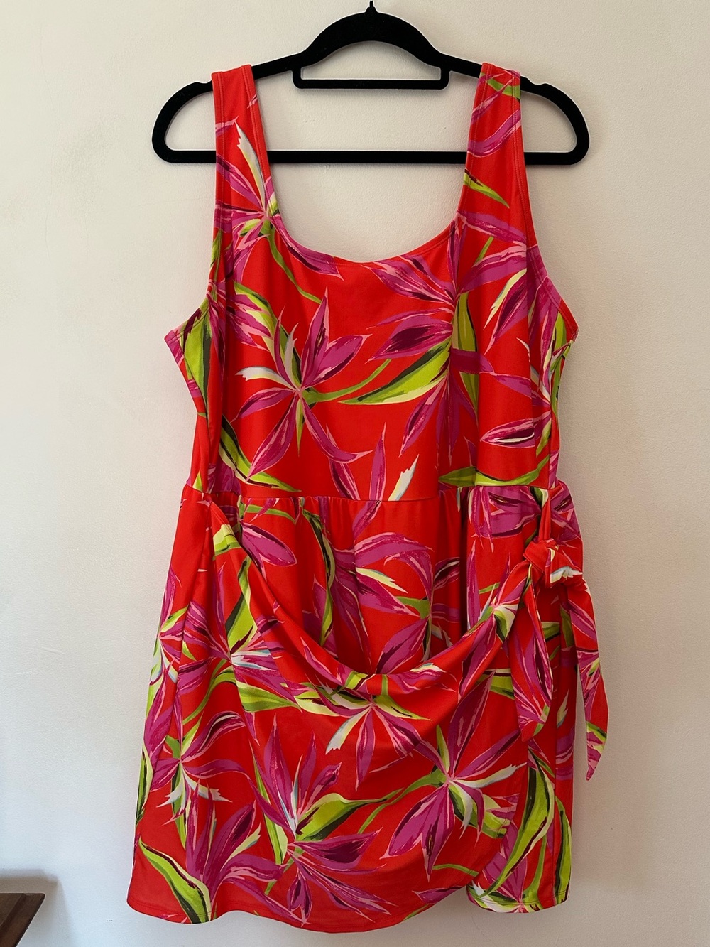 Old Navy Red Floral One-Piece Swimdress